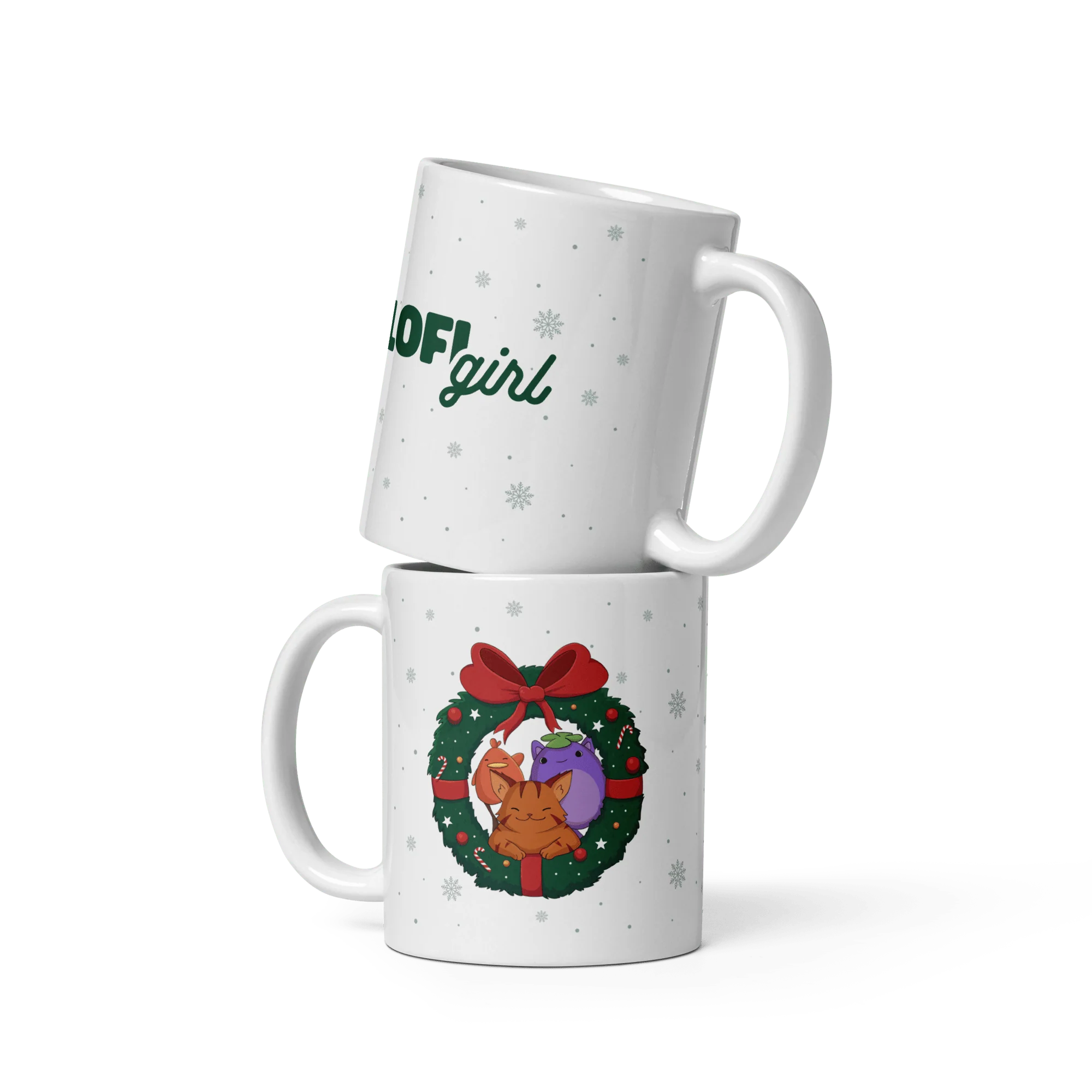 Christmas Lofi Cat & Friends: Snow edition - Mug - Image 2